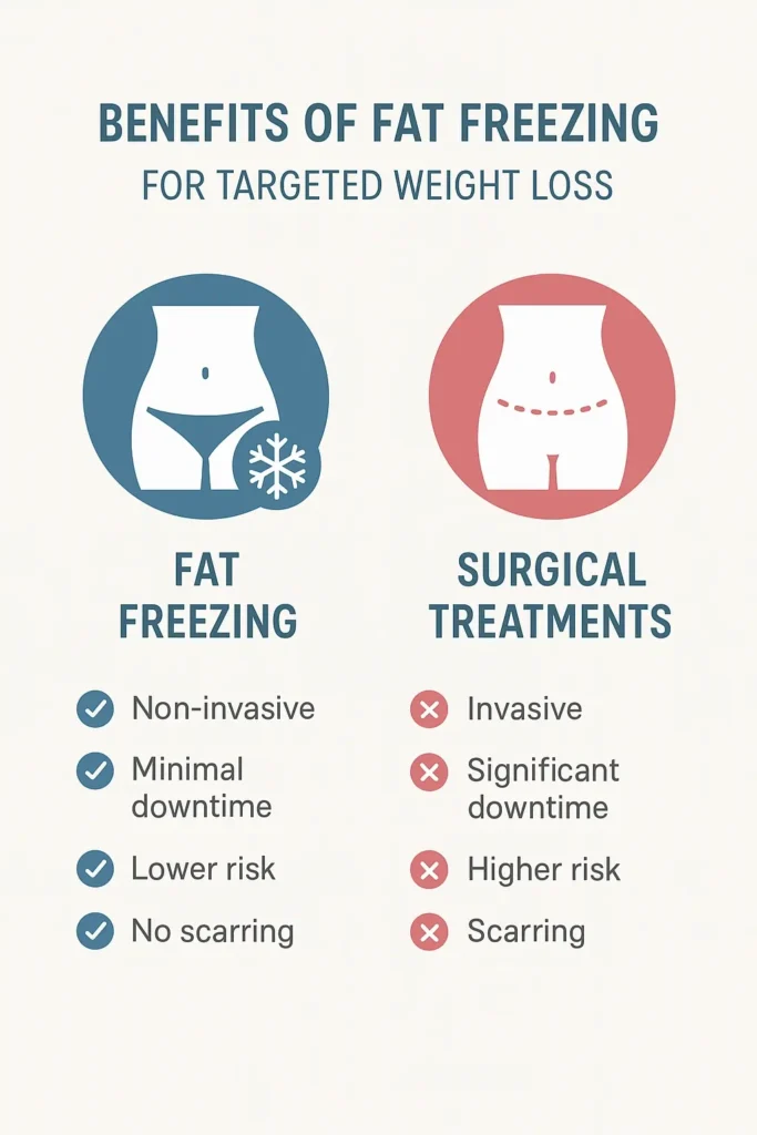 graphic showing the benefits of fat freezing Upper Edmonton