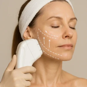 Woman having HI-FU to reduce wrinkles call LA LIPO Upper Edmonton Now!