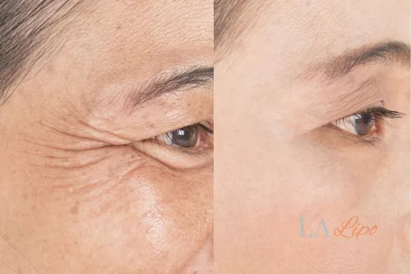 Before and after results of woman - HI-fu wrinkles reduction treatment Upper Edmonton